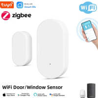Tuya WiFi Zigbee Window Door Sensor Smart Home Door Open/Closed Detectors Window Sensor Smart Life Works With Google Home Alexa