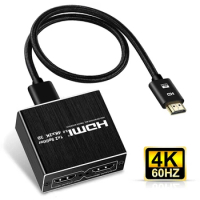 2024 Best 4K UHD HDMI Splitter 2.0 1x2 HDMI 2.0 Splitter HDCP 1.4 Splitter HDMI 2.0 4K HDMI2.0 Splitter For Blu-ray DVD PS3 PS4