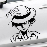 Car Sticker, Large Decoration, One Piece Straw Hat Luffy Hud Cover, Scratch Resistant Automotive Car