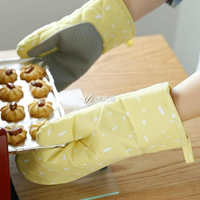 隔熱手套 居家布藝防燙手套加厚隔熱烤箱微波爐專用手套烘焙硅膠耐高溫防熱