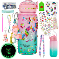 Glow in The Dark Decorate Your Own Water Bottle KitUnicorn Toy Gift for 4-6-8-10-12 Year Old GirlCra