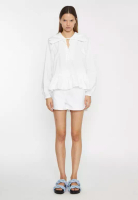 Glamorous Collared Tie Front Blouse