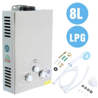 8L LPG Water Heater Gas Tankless Stainless Instant Boiler Liquefied Petroleum Gas Water Heater