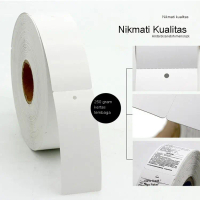 1000pcs Hang Tag Label Custom Label Baju Hang Tag Putih Kertas Perunggu