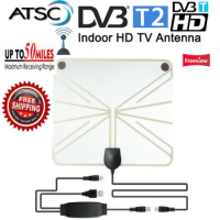 active antenna built in antenna amplifier power antenna DVB-T2 indoor TV Antenna dvb t2 antenna gain 30DB compatible DVB-T dvb t