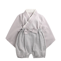 【Baby 童衣】任選 寶寶造型服套裝 二件式日本和服套裝 12002(淺灰)
