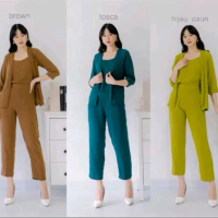 SETELAN 3 IN 1 / setelan hana/setelan blazer/setelan kantor/setelan crinkel air flow, bahan premium 
