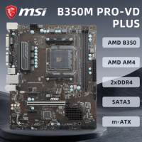 B350M PRO-VD PLUS Motherboard M-ATX MSI AMD B350 Chipset CPU Socket AM4 Support Ryzen 9 5900X 3900XT Ryzen 7 5800X3D 5800X DDR4