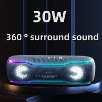 30W ultra-high power portable IPX7 waterproof wireless Bluetooth speaker 5.3TWS wireless series connection supporting USB/AUX