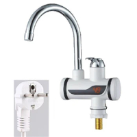 RX-00U,Electric Hot Water Heater Faucet Instant Tankless Kitchen Instant Heating Tap Water Heater with LED EU Plug Cold Heating