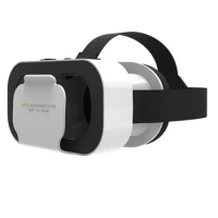VR SHINECON BOX 5 Mini VR Glasses 3D Glasses Virtual Reality Glasses VR Headset for Google Cardboard Smartp White