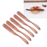 5PCS Wooden Butter Knife Jam Cheese Spreader Tableware For Japanese Style For Bread Facial Mask