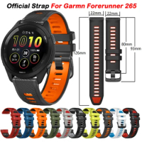 For Garmin Forerunner 265 Official Strap 22mm Silicone Sports Bracelet For Garmin Venu 2/vivoactive 4/965/745/255 Music correa