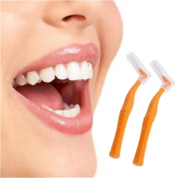Interdental Brush Curved Interdental Brush Cleaning Tooth Socket Toothbrush Correction Tooth Gap Cleaning Brush 20 PCS/BOX