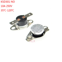5PCS KSD301 250V 10A thermostat temperature Thermal Control switch normally open 35 40 45 50 60 70 75 80 90 100 110 120 Degrees