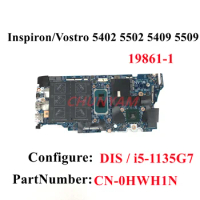19861-1 i5-1135G7 MX330 FOR Dell Vostro 5502 5402 Inspiron 5402 5502 5409 5509 Laptop Motherboard CN-0HWH1N HWH1N 100%Test