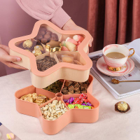 過年糖果盒家用客廳創意分格密封干果盤輕奢零食盤瓜子堅果收納盒