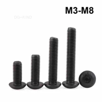 Grade 12.9 black round head allen screw vis à tête hexagonale en acier inoxydable M3-M8