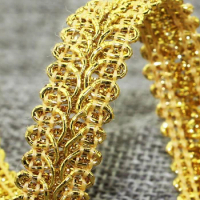 100yards 1.3cm Gold Sewing Lace Trim Centipede Braided Lace Ribbon Home Party Decoration DIY Clothes Curve Lace Accessories