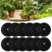 12pcs Protection Grass Mat 52/62cm Tree Mulch Ring Tree Mats Anti Grass Tree Mulch Mat Black Grass Cloth Plant Protector Cover