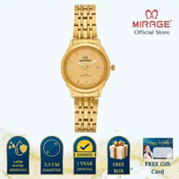 Mirage Jam Tangan Wanita Analog 8803 L Gold Original Stainless Plat Gold