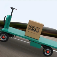 Electric Trolley Four-Wheel Station Driving Platform Trolley Truck Electric Turnover Trolley Truck Construction Site