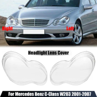 For Benz C-Class W203 C180 C200 C230 C260 C280 2001-2007 Headlamp Cover Transparent Lampshade Headlight Shell Lens Plexiglass