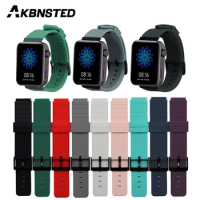 AKBNSTED 18mm Soft Colorful Watch Band For Xiaomi Mi Smart Watch Rubber Watch Bracelet Replacement Strap For Xiaomi Mi Watch