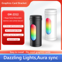 ARGB Graphics Card GPU Holder Built-in 5V ARGB SYNC Lamp Magnetic Vertical Telescopic Rotating Stand Bracket for Desktop PC Case