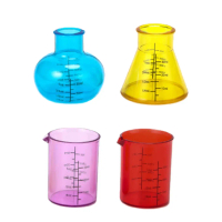 4Pcs Clear ABS Measuring Cups With Scale Lab Graduated Beaker Liquid Measuring Cup for Kitchen Bakin