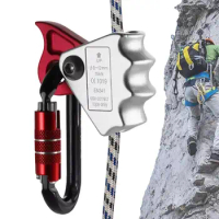 Self-Locking Climbing Rope Grab Alloy Rope Grab with 24KN Quick Lock 15KN Safety Rope Grab Ergonomic Outdoor Climbing Tools