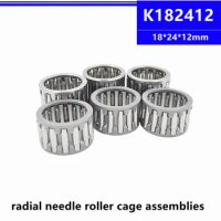 50pcs/100pcs K18x24x12 18*24*12mm Radial Needle Roller Cage Assemblies K182412 18x24x12mm needle retainer component bearing