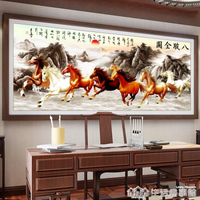 八駿圖十字繡2021新款線繡大幅客廳大氣家用山水畫馬到成功八匹馬 【林之舍】