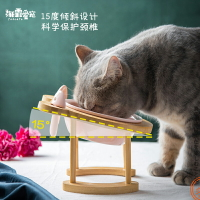 寵物碗架水碗貓碗雙碗固定陶瓷貓咪可愛貓食盆狗碗傾斜保護頸椎
