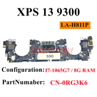 LA-H811P I7-1065G7 8GB RAM FOR Dell XPS 13 9300 9310 Laptop Notebook Motherboard CN-0RG3K6 0RG3K6 RG3K6 Mainboard