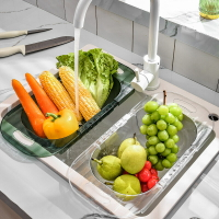 廚房伸縮洗菜盆瀝水籃盤水槽收納籃洗碗池筷碟置物