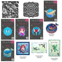 Mermaid Capricorn Sea Horse Mira Gemini Sisters Ocean Twirls Waves Clear Stamp Stencils For Scrapbooking Paper Making Craft Card