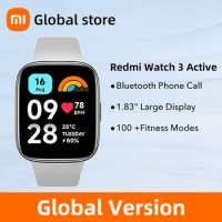 Global Version Xiaomi Redmi Watch 3 Active Support for Bluetooth call 1.83'' LCD Display Blood Oxygen Monitor 5ATM Waterproof