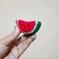 Boneka Buah Semangka Rajut Size 8 cm/ Boneka Buah/ Buah Buahan/ Boneka Rajut