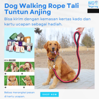 Tali Tuntun Anjing Besar Kalung Leher Collar Chain Dog Walking Rope Nylon Pet Leash Pitbull Golden A