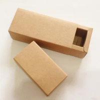 20pcs Brown Kraft Paper Gifts Drawer Box Handmade Soap\Lipstick\Jewelry\Macarons Packaging Paper Rectangular Box 2 Size