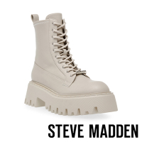 STEVE MADDEN-OVER-RIDE 厚底綁帶中筒靴-米杏色