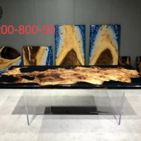 Customized Golden Camphor Outdoor Hotel Modern Customization Walnut Patio Dining bar table restaurant table Resin Epoxy table