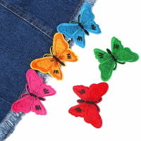 彩色蝴蝶刺繡布貼衣服修補貼手工DIY裝飾花補丁貼布服裝輔料貼花
