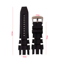 26mm Black Soft Watchband Replacement Strap For Invicta Reserve Gmt 6177 Bracelet Watch Band Special END Silicone Accessories