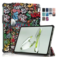 For OnePlus Pad Go Case Tri-Fold Leather Painted Stand Hard Smart Cover For OPPO Pad Neo OPPO Pad Air 2 Air2 Case 11.4 inch
