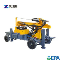 YG Diesel Engine Water Well Drilling Rig Machine Hydraulic Mineral Exploration Portable Wheel Mounted Drill Rig Equipment for US