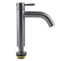 304 Stainless Steel Silver Single Cold Sink FaucetFaucet Cold Water Sink Mixer Tap Stainless Steel Faucets Bath Faucet