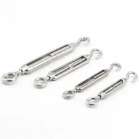 1Pcs M4 M5 M6 M8 M10 Stainless Steel 304 Adjust Chain Rigging Hooks &amp; Eye Turnbuckle Wire Rope Tension Device Line Oc Oo Cc Type