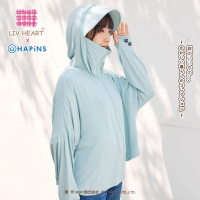 日本HAPiNS短款指尖防曬衣帶手套女夏薄款透氣戶外遮陽連帽防曬服